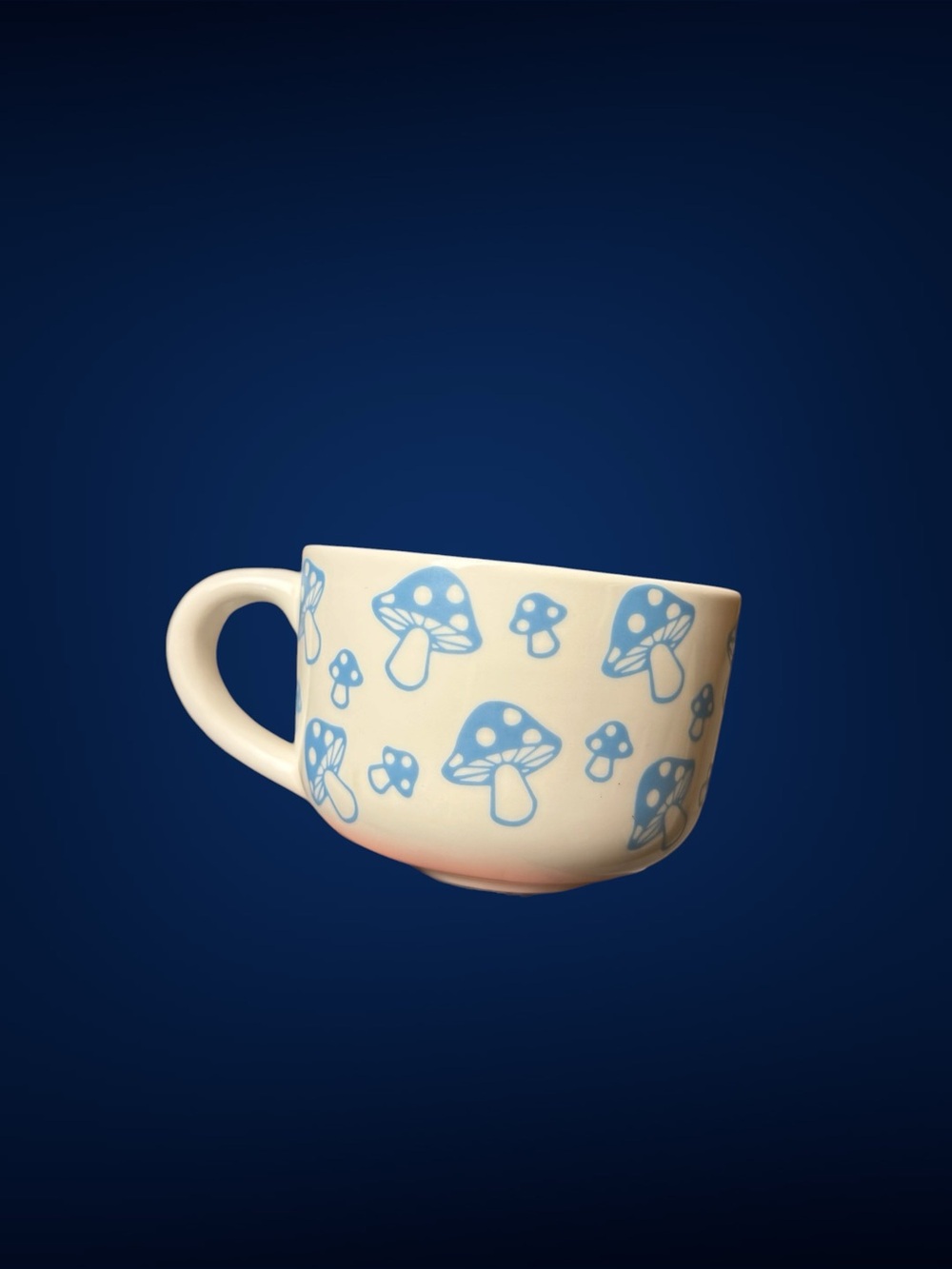 Ceramic Mushroom Mug in Light Blue